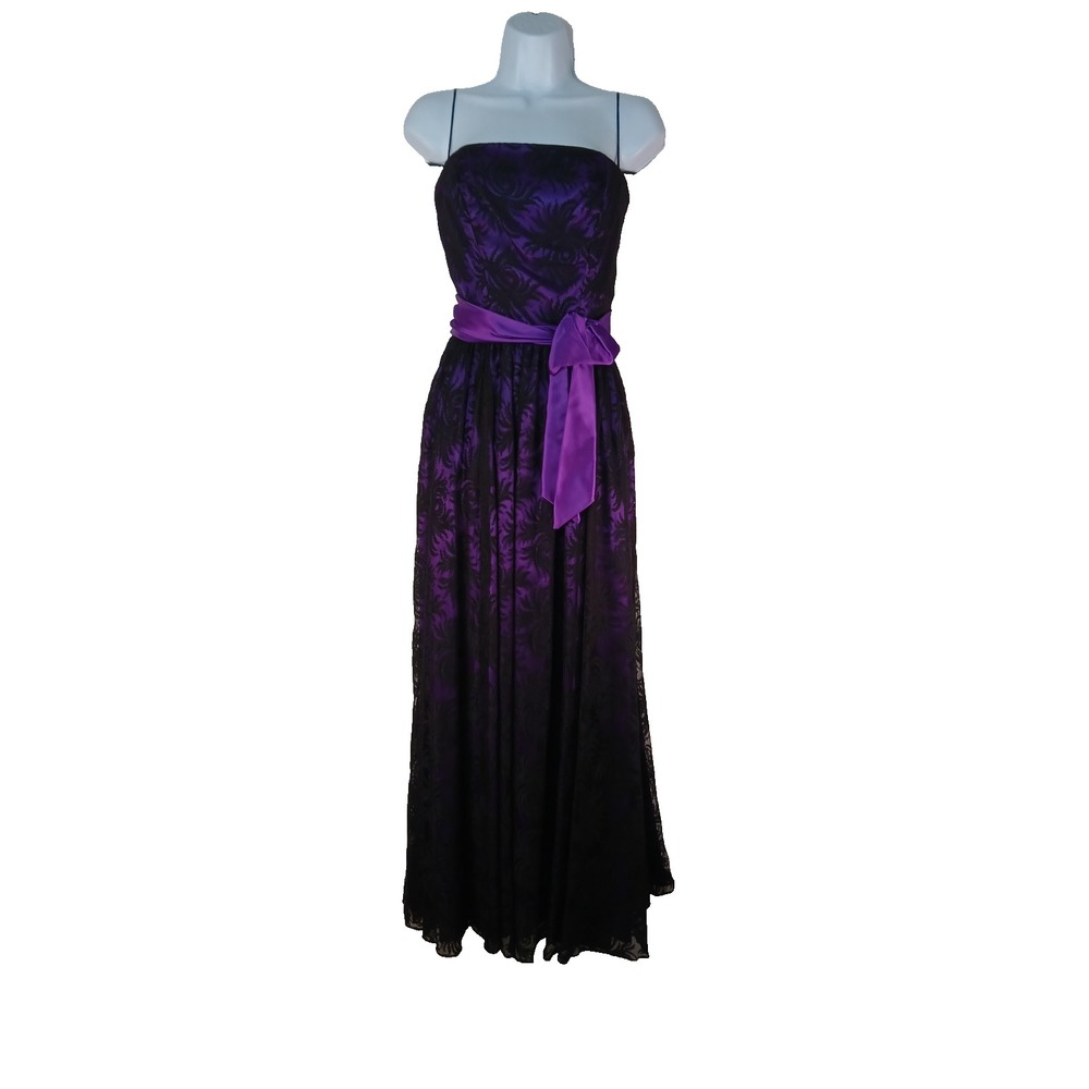 VTG Loralie Original 80s‎ Lace Gown Dress Size 6 Witchy Gothic Cosplay Vampiress - Picture 2 of 12